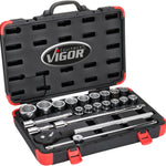 Vigor 21 Pce 3/4in Drive Socket Set V2318N