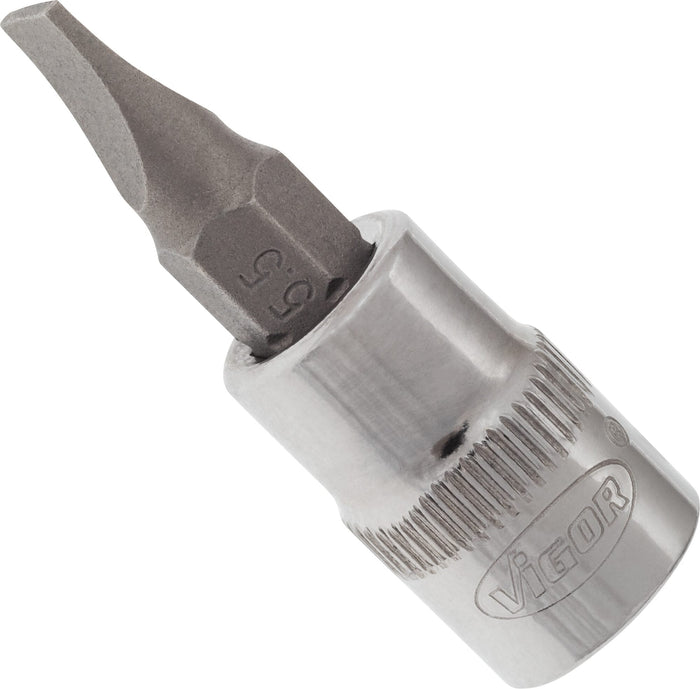 Vigor 1/4in Drive Slotted Socket Bit V2428N 1 x 5.5mm