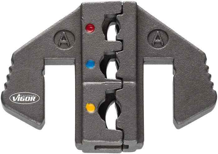 Vigor Crimping Socket A: for Insulated Cable Lugs from 0.5-6.0mm 2 (red blue yellow) V2499-A