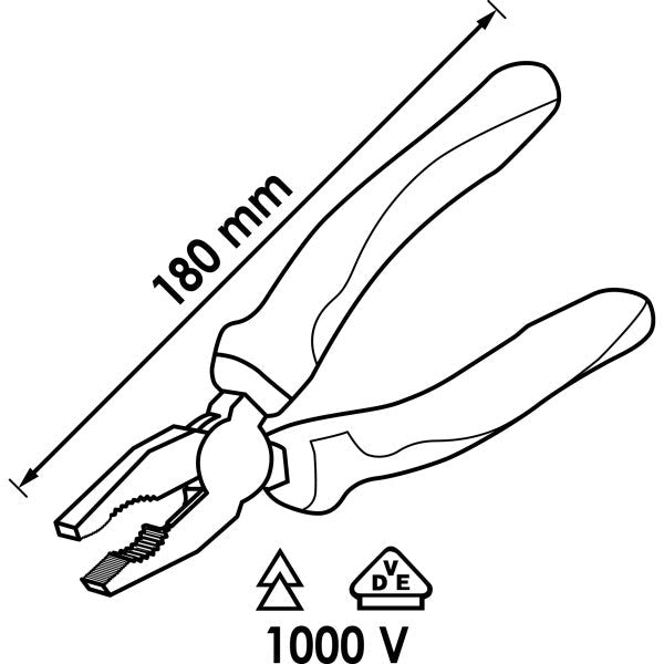 Vigor VDE Combination Pliers V2628 180mm
