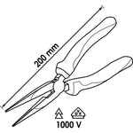 Vigor VDE 200mm Snipe Nose Pliers V2630