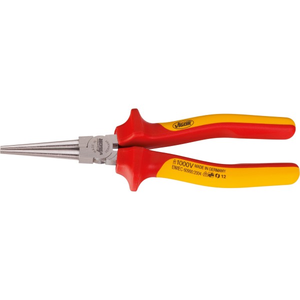 Vigor VDE Round Nose Pliers V2641 160mm