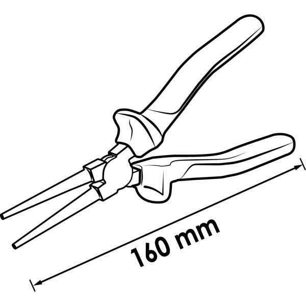 Vigor VDE Round Nose Pliers V2641 160mm