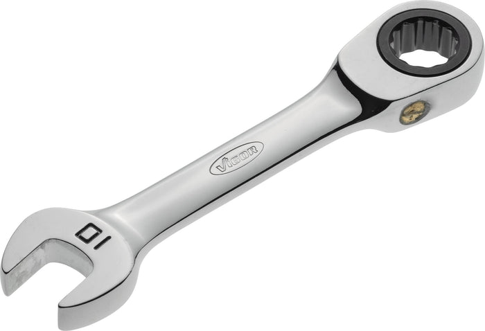 Vigor 10mm Ratcheting Combination Wrench Short 12 Point Profile V2824