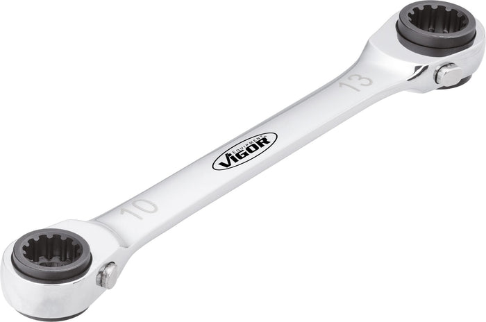 Vigor Double Ratcheting Box-End Wrench V3607 Multi-purpose Profile 8 x 12 · 10 x 13