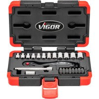 Vigor 23 Pce 1/4in Drive Socket Set V3734N