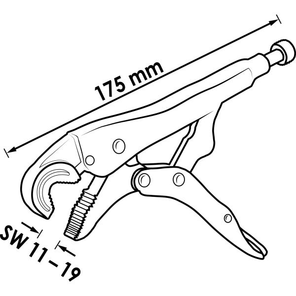 Vigor Grip Pliers with Curved Jaws V3738 11 – 19mm