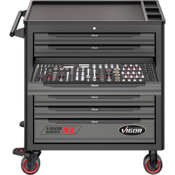 Vigor Tool Trolley Series XL Plastic Worktop - Empty V4481