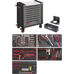 Vigor 466 Piece Tool Trolley Series XL Stainless Steel Worktop with Assortment V4481-X/466