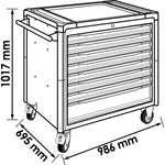 Vigor 469 Piece Tool Trolley Series XD Extra Deep Stainless Steel Worktop with Assortment V4481-XD/469
