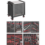 Vigor 469 Piece Tool Trolley Series XD Extra Deep Stainless Steel Worktop with Assortment V4481-XD/469