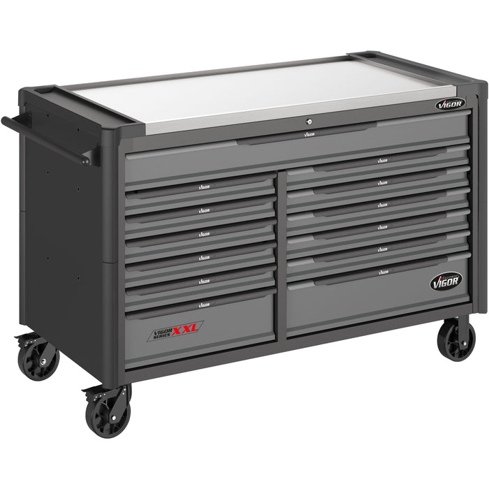 Vigor V4481-XXL/929 Tool Trolley Series XXL Stainless Steel Worktop with Tool Assortment, 929 Piece