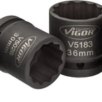 Vigor V5024 3/4in Drive Impact Socket Set 4 Pce (24,30,32,36mm)
