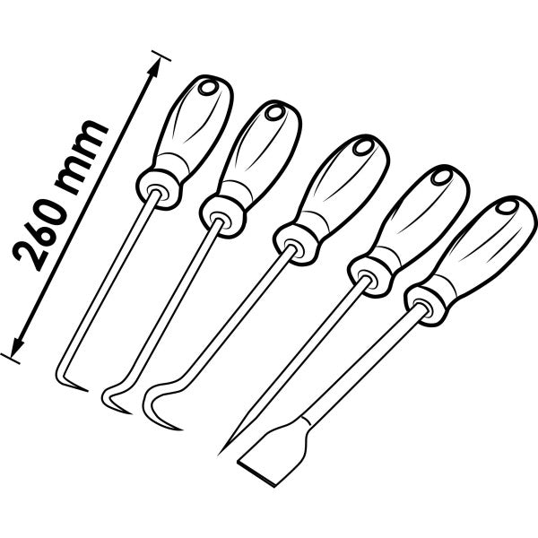 Vigor 5 Piece Hook & Scraper Set V5045 260mm