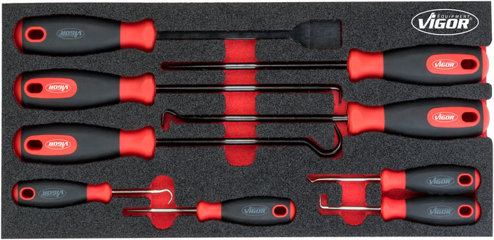 Vigor 9 Pce Hook & Scraper Set V5070 Modular Insert Tray