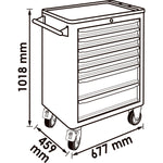 Vigor 164 Piece Tool Trolley Series M with Assortment V2379N