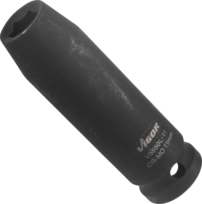 Vigor 1/2in Drive 11mm Deep Impact Socket V5550L-11