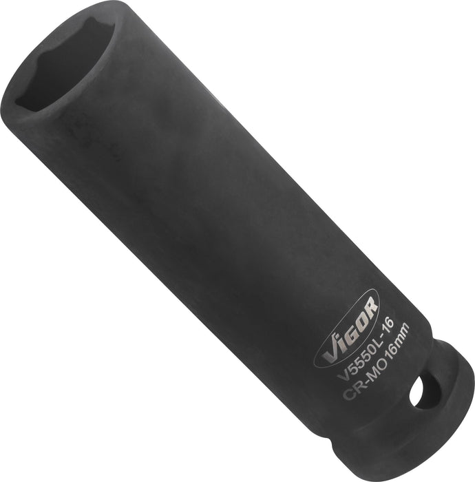 Vigor 1/2in Drive 16mm Deep Impact Socket V5550L-16