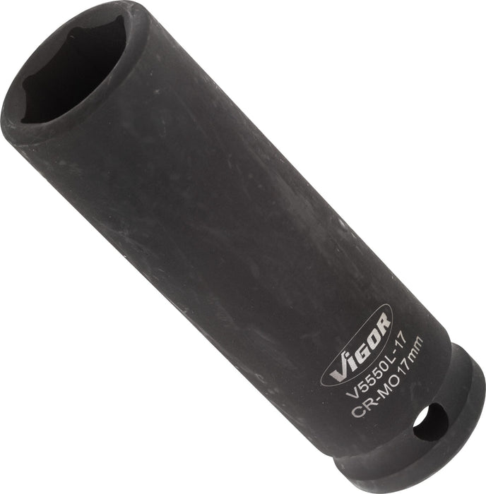 Vigor 1/2in Drive 17mm Deep Impact Socket V5550L-17