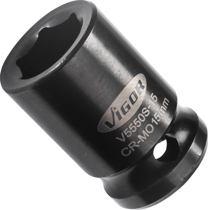 Vigor 1/2in Drive 15mm Impact Socket V5550S-15