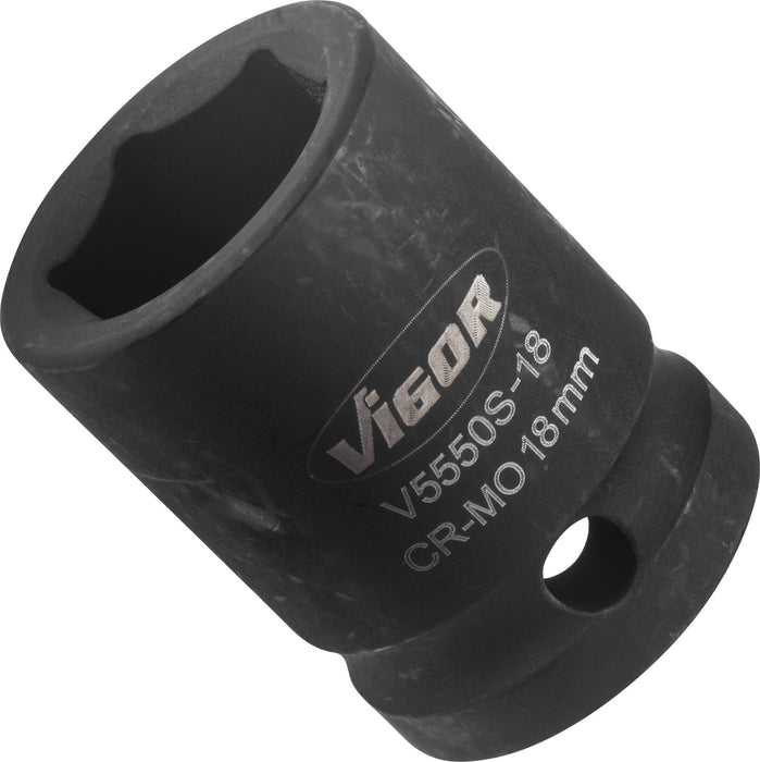 Vigor 1/2in Drive 18mm Impact Socket V5550S-18