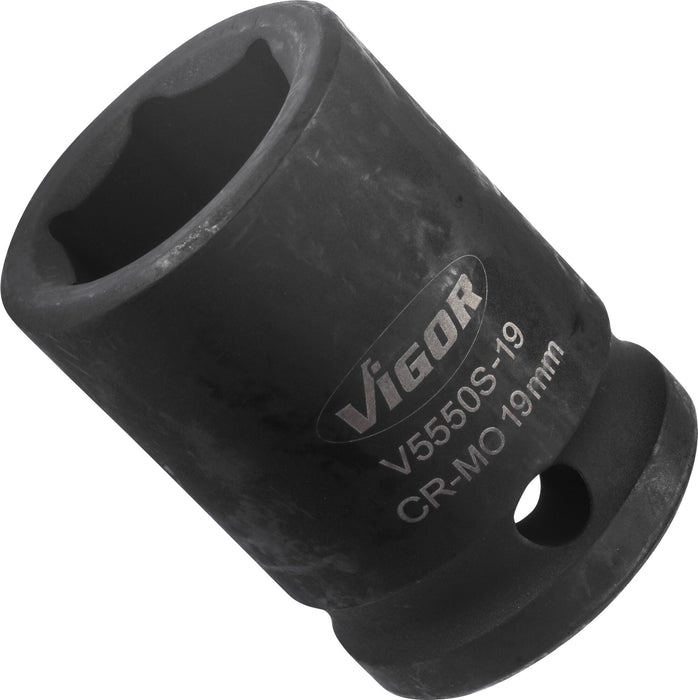 Vigor 1/2in Drive 19mm Impact Socket V5550S-19