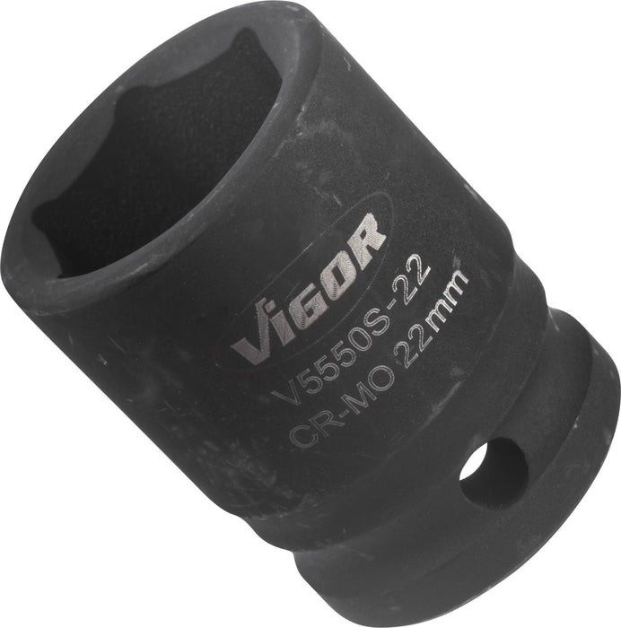 Vigor 1/2in Drive 22mm Impact Socket V5550S-22