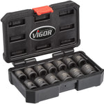 Vigor 13 Pce 1/2in Drive Impact Socket Set Short V5550S