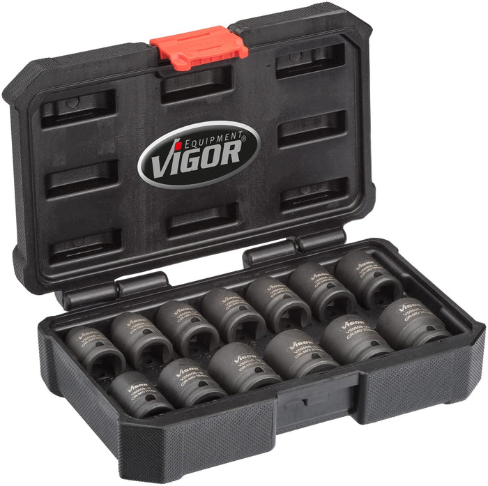 Vigor 13 Pce 1/2in Drive Impact Socket Set Short V5550S
