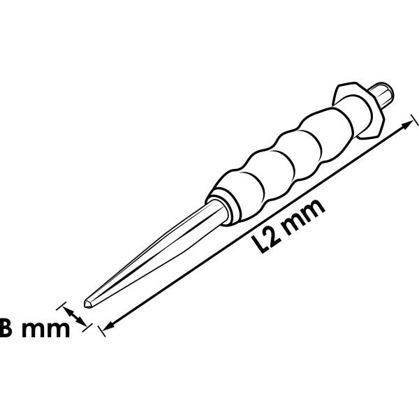 Vigor 4mm x 40mm x 185mm Centre Punch V6210-4
