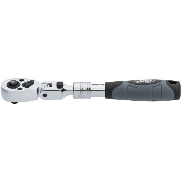 Vigor V6614N Telescopic Reversible Ratchet with Hinge Joint