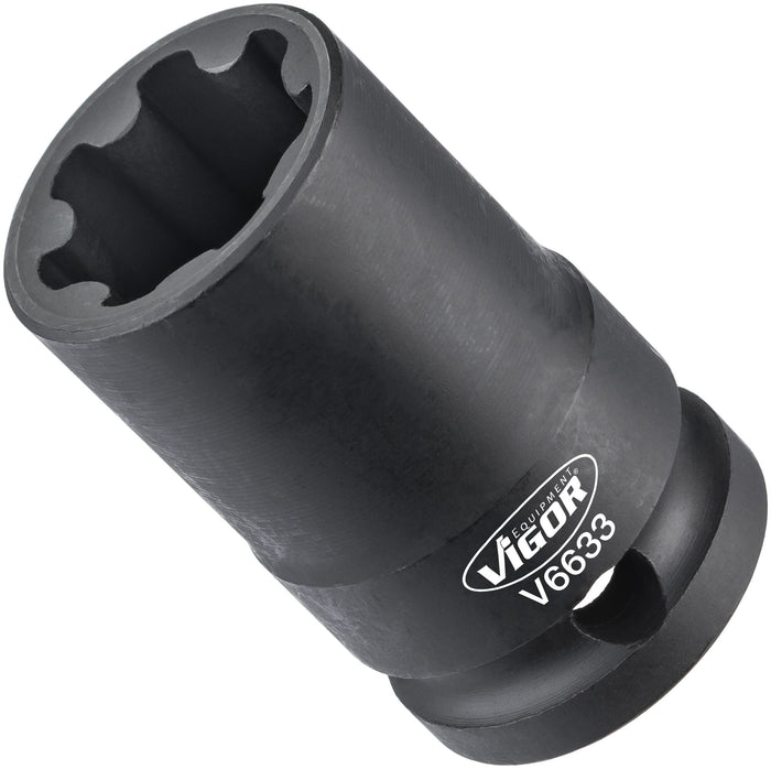 Vigor 1/2in Drive Socket V6633 Groove Profile 22mm