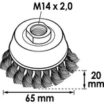 Vigor Cup Brush 65mm Knotted Wire V6801-65