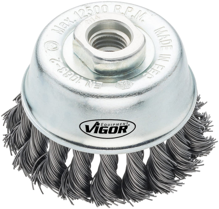 Vigor Cup Brush 65mm Knotted Wire V6801-65
