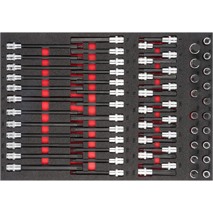 Vigor V4481-XXL/929 Tool Trolley Series XXL Stainless Steel Worktop with Tool Assortment, 929 Piece