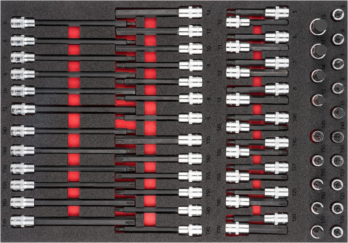 Vigor 62 Piece Socket Bit Set V6809 Modular Insert Tray