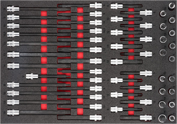 Vigor 58 Pce Socket Bit Set V6810 Modular Insert Tray