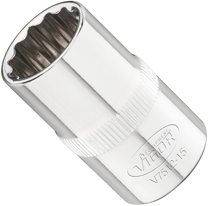 Vigor 1/2in Drive 15mm 12 Point Socket V7512-15