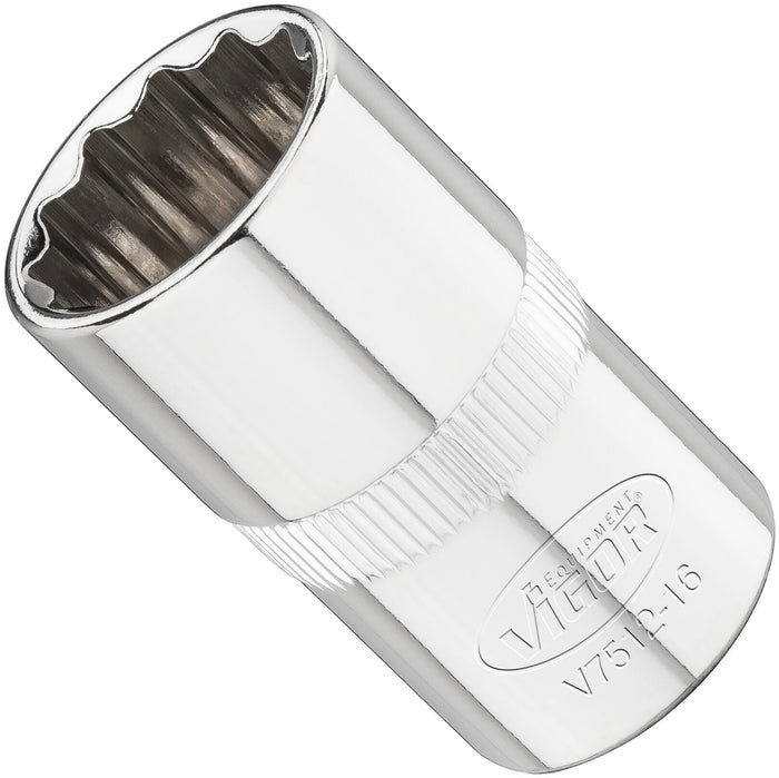 Vigor 1/2in Drive 16mm 12 Point Socket V7512-16