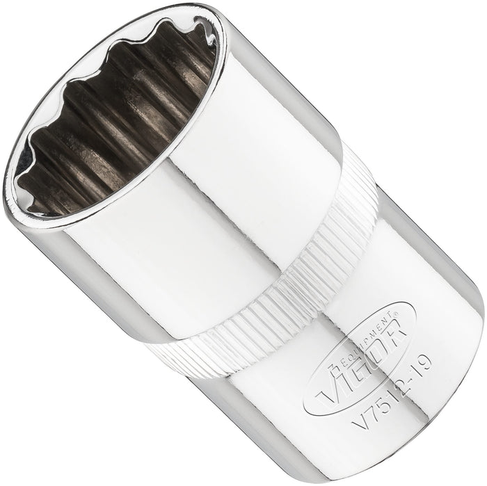 Vigor 1/2in Drive 19mm 12 Point Socket V7512-19