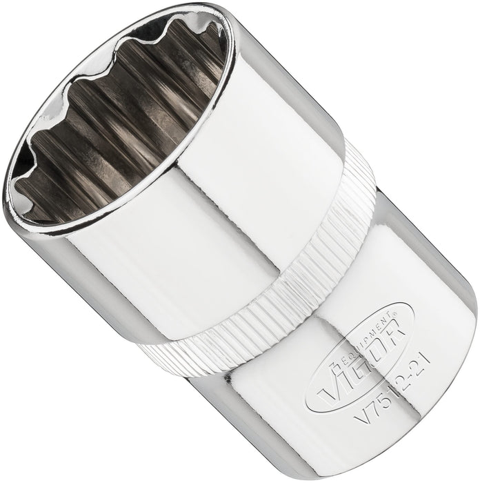 Vigor 1/2in Drive 21mm 12 Point Socket V7512-21