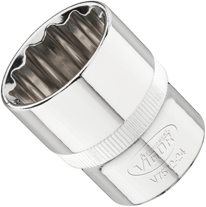 Vigor 1/2in Drive 24mm 12 Point Socket V7512-24