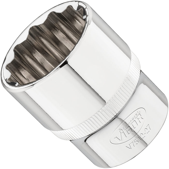 Vigor 1/2in Drive 27mm 12 Point Socket V7512-27
