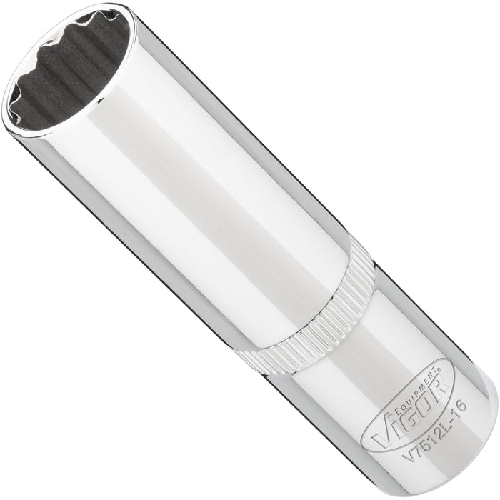 Vigor 1/2in Drive 16mm 12 Point Socket V7512L-16