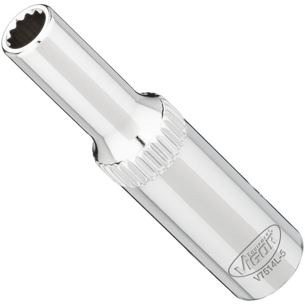 Vigor 1/4in Drive 5mm 12 Point Socket Long V7514L-5
