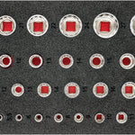 Vigor Mixed Square Drive 42 Piece 12-Point Socket Set V7520  Modular Insert Tray
