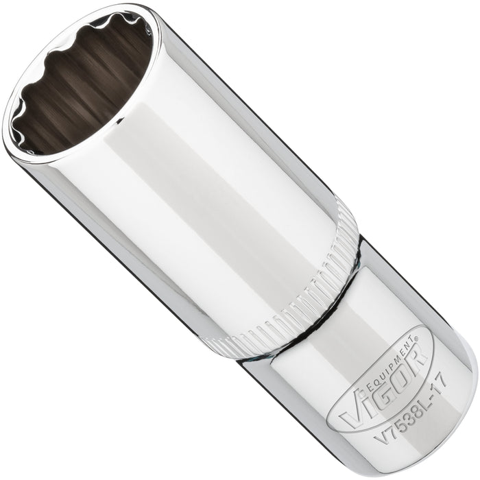 Vigor 3/8in Drive 17mm 12 Point Socket V7538L-17