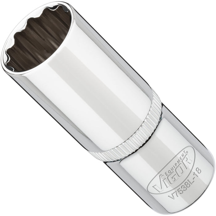 Vigor 3/8in Drive 18mm 12 Point Socket V7538L-18