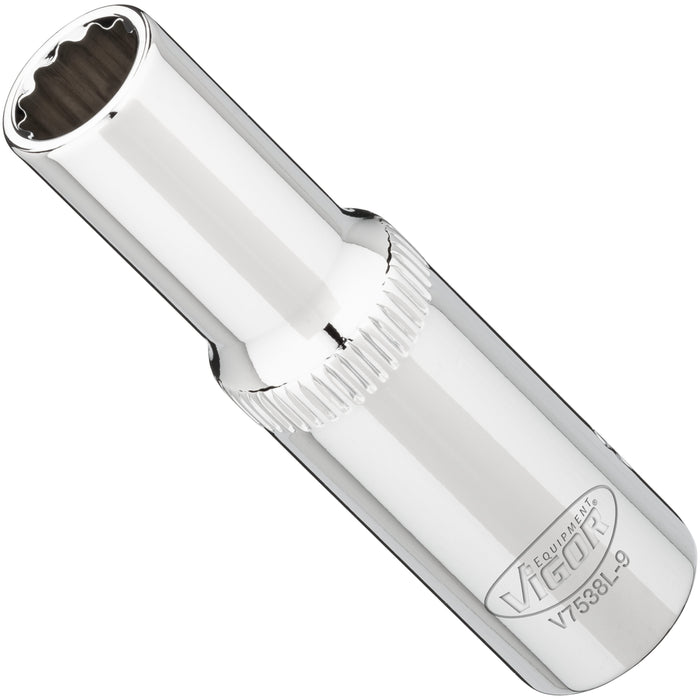 Vigor 3/8in Drive 9mm 12 Point Socket V7538L-9