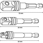 Vigor V7603/3 Socket Adapter Set 3 Piece